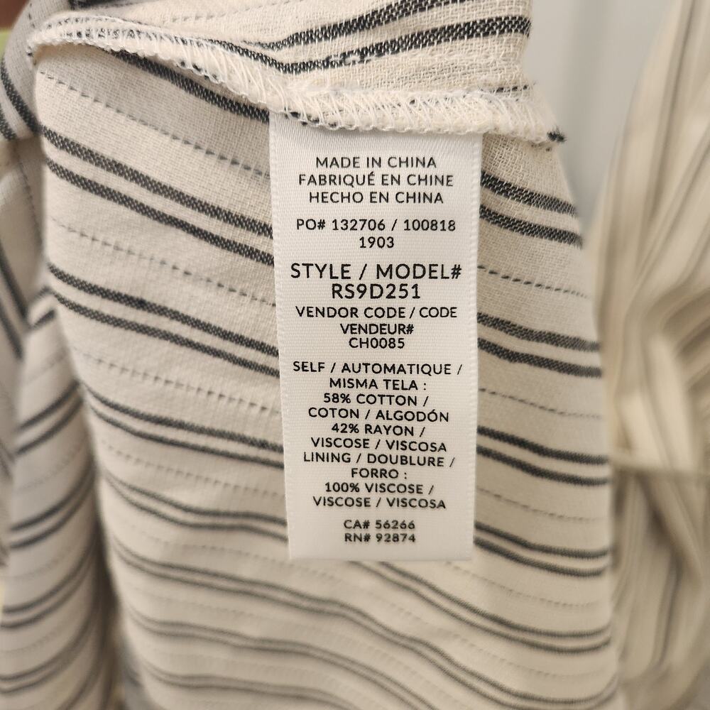 Splendid Tie Waist striped cream midi dress size small - Picture 3 of 7